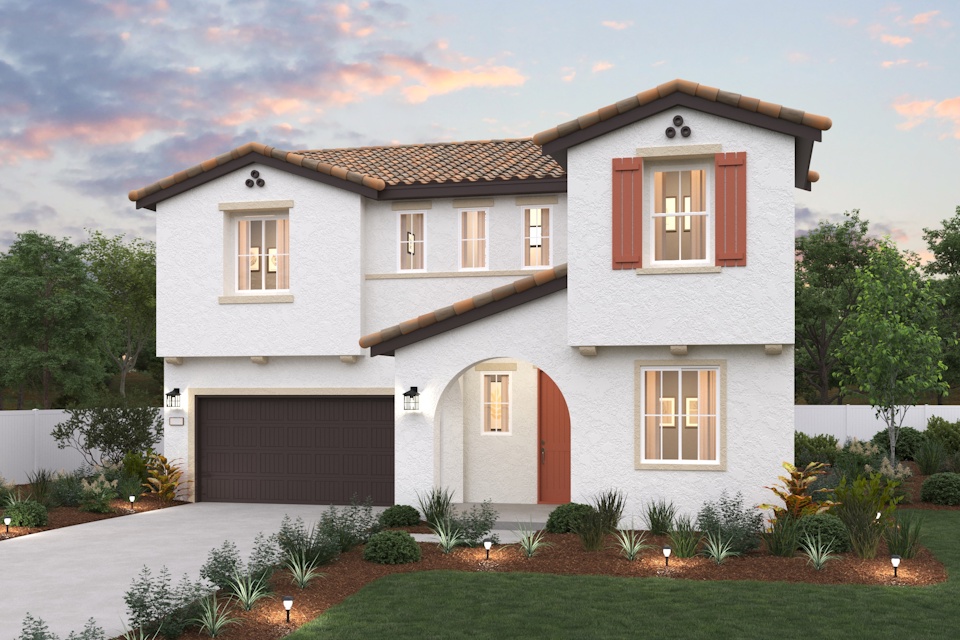A house with a garage.
