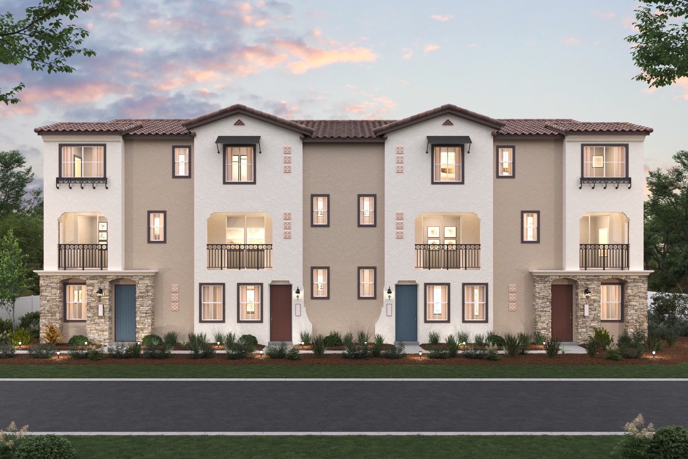 A large building with many windows.