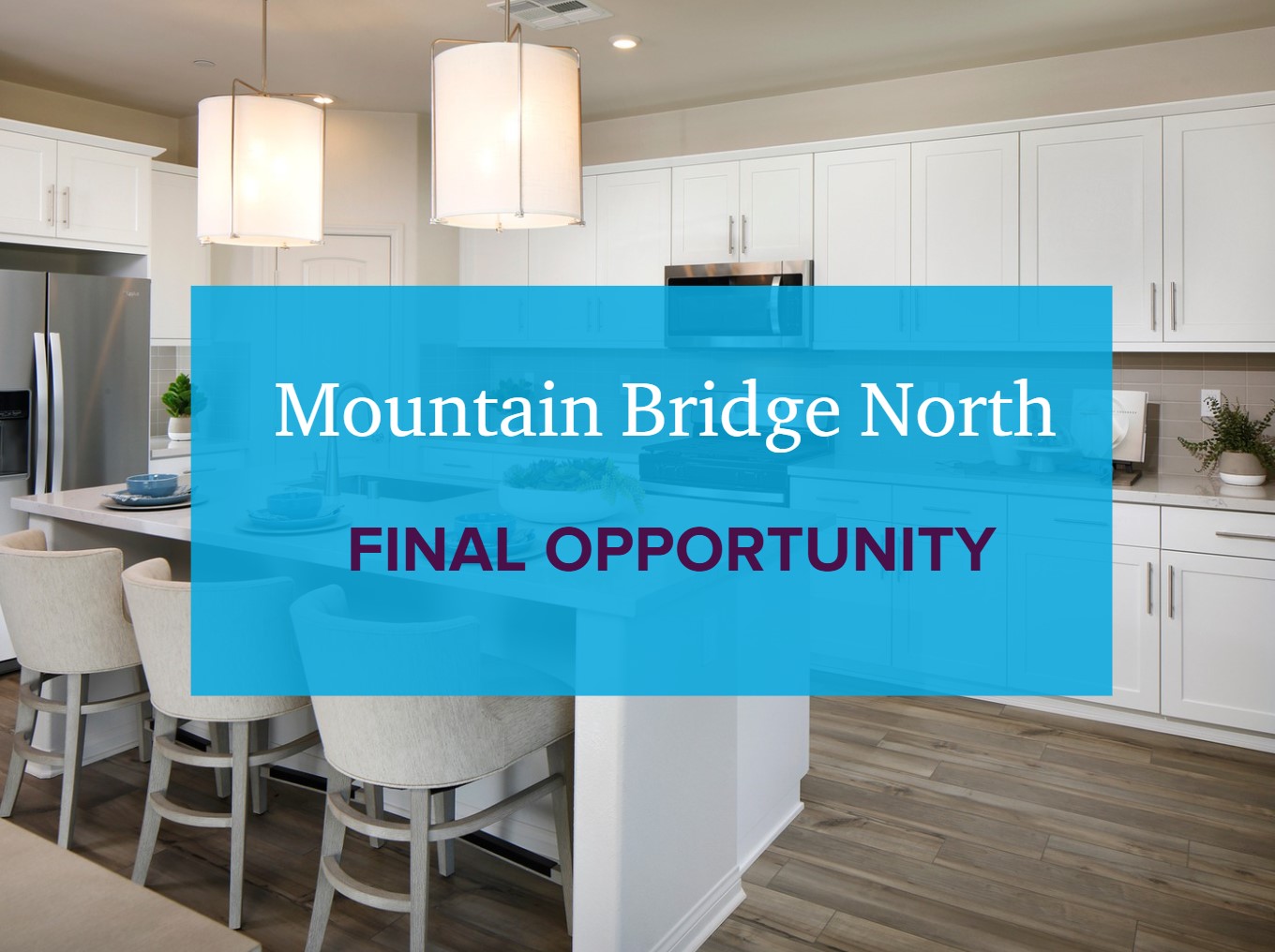 A kitchen with a blue sign.