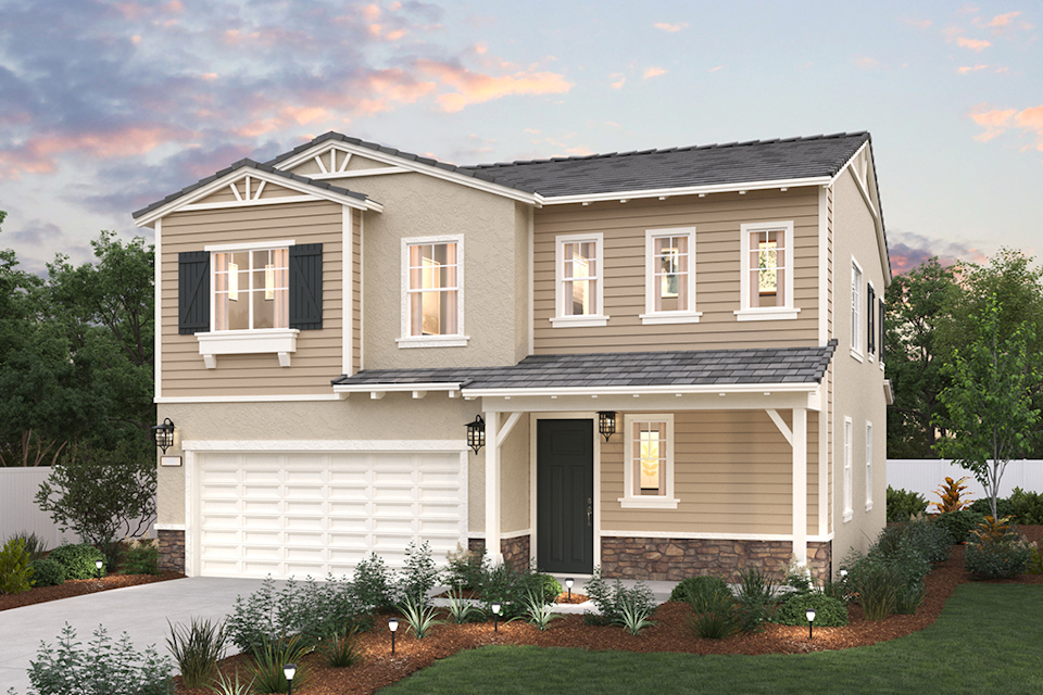 A house with a large front yard.