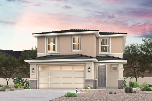 A house with a garage.