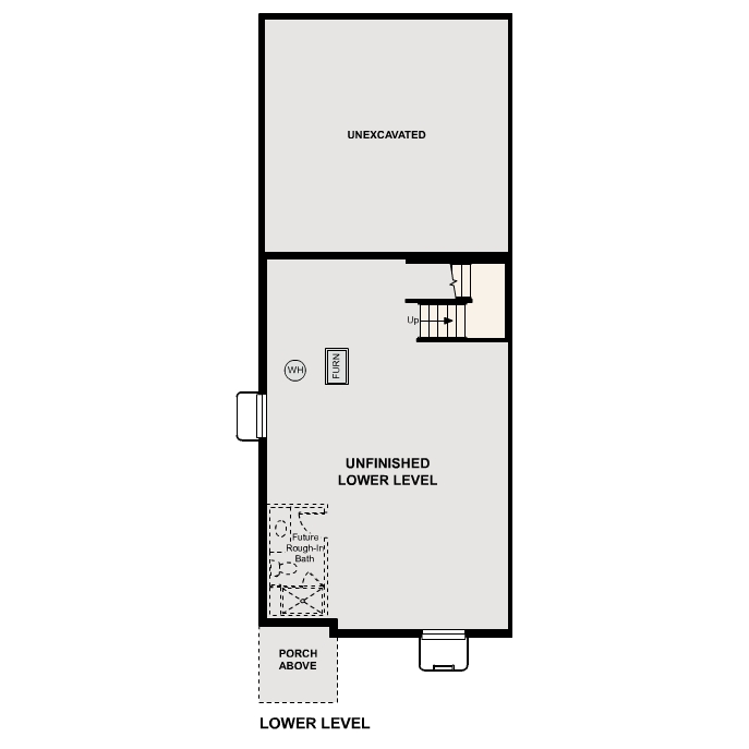 Diagram, schematic. Blue Spruce Floorplan, Standard Basement