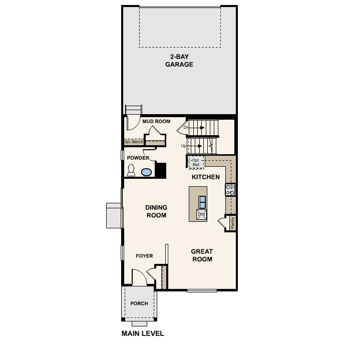 Diagram. Blue Spruce Floorplan, Main Level