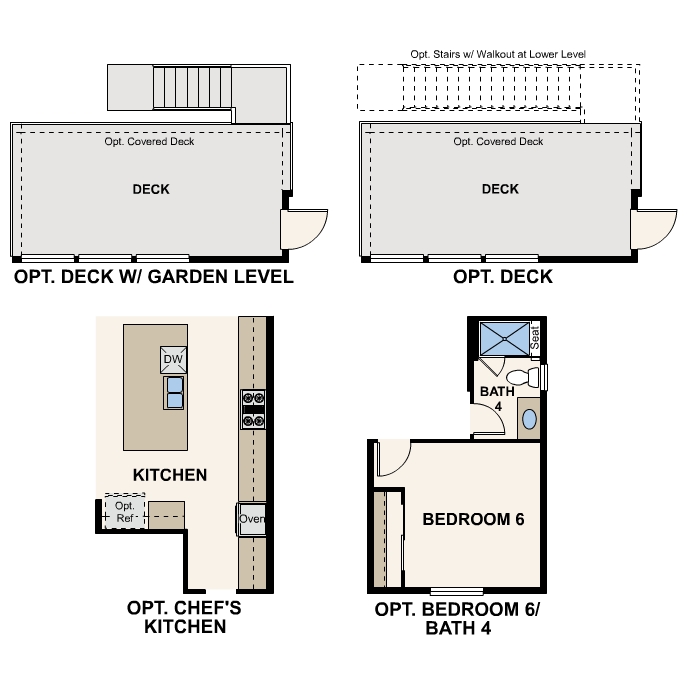 Diagram. Shenandoah Floorplan, Main Level Options