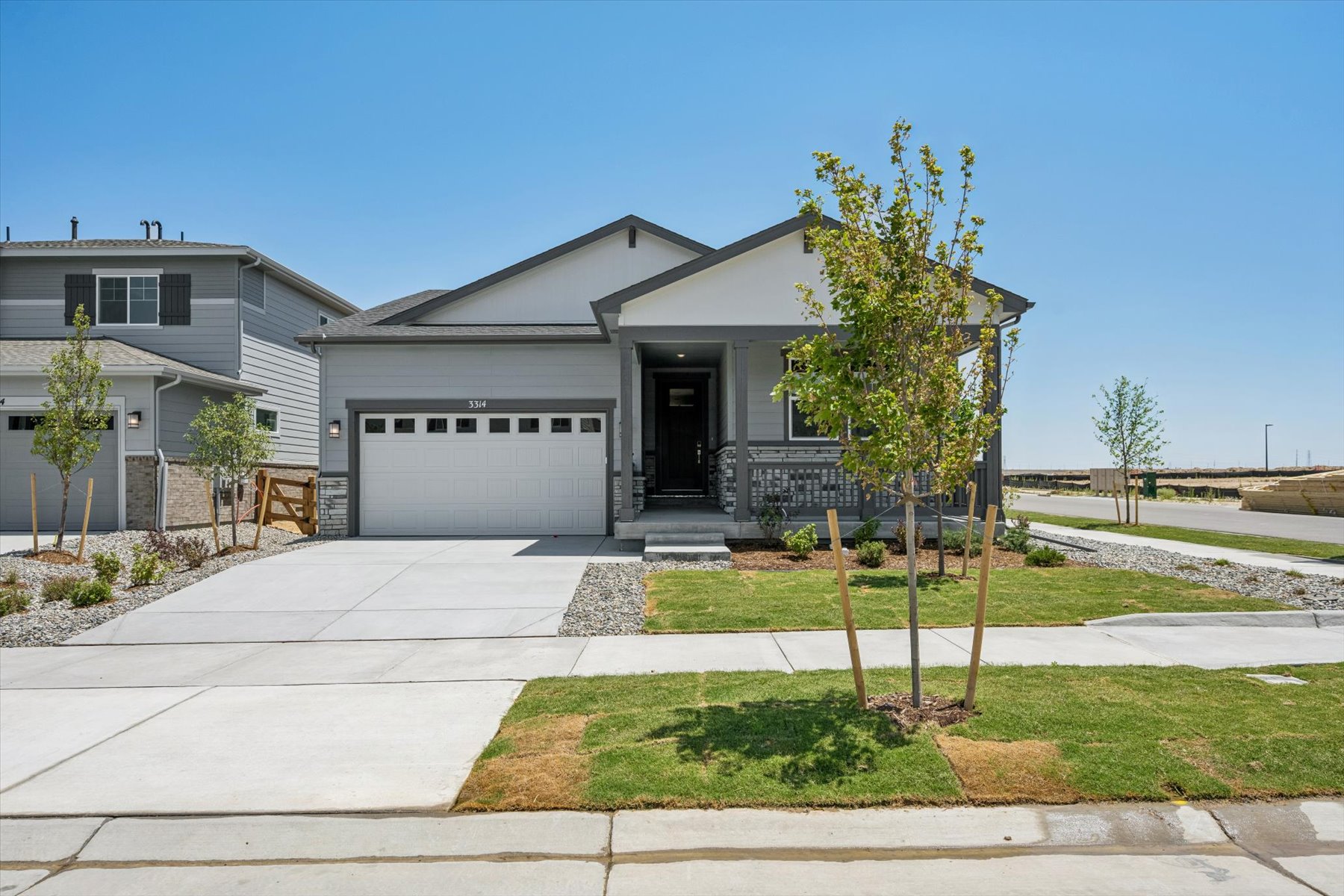 A house with a driveway.