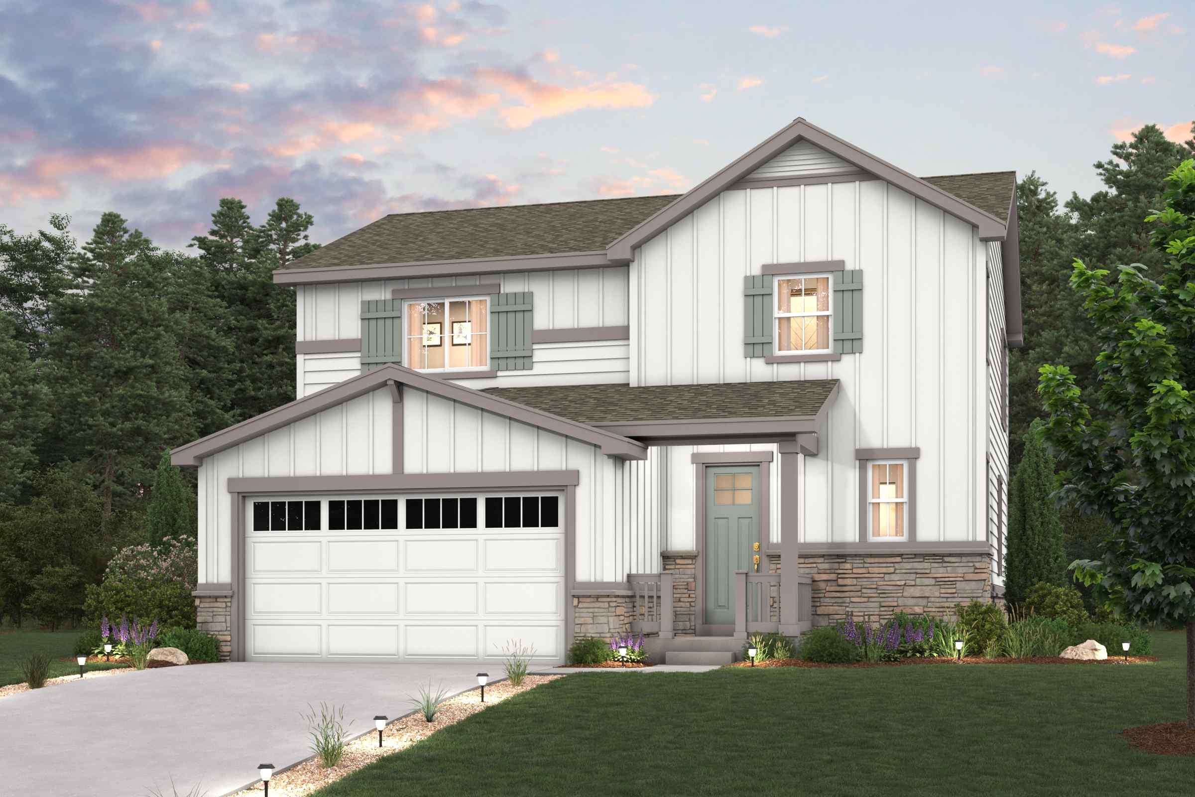 A house with a garage.