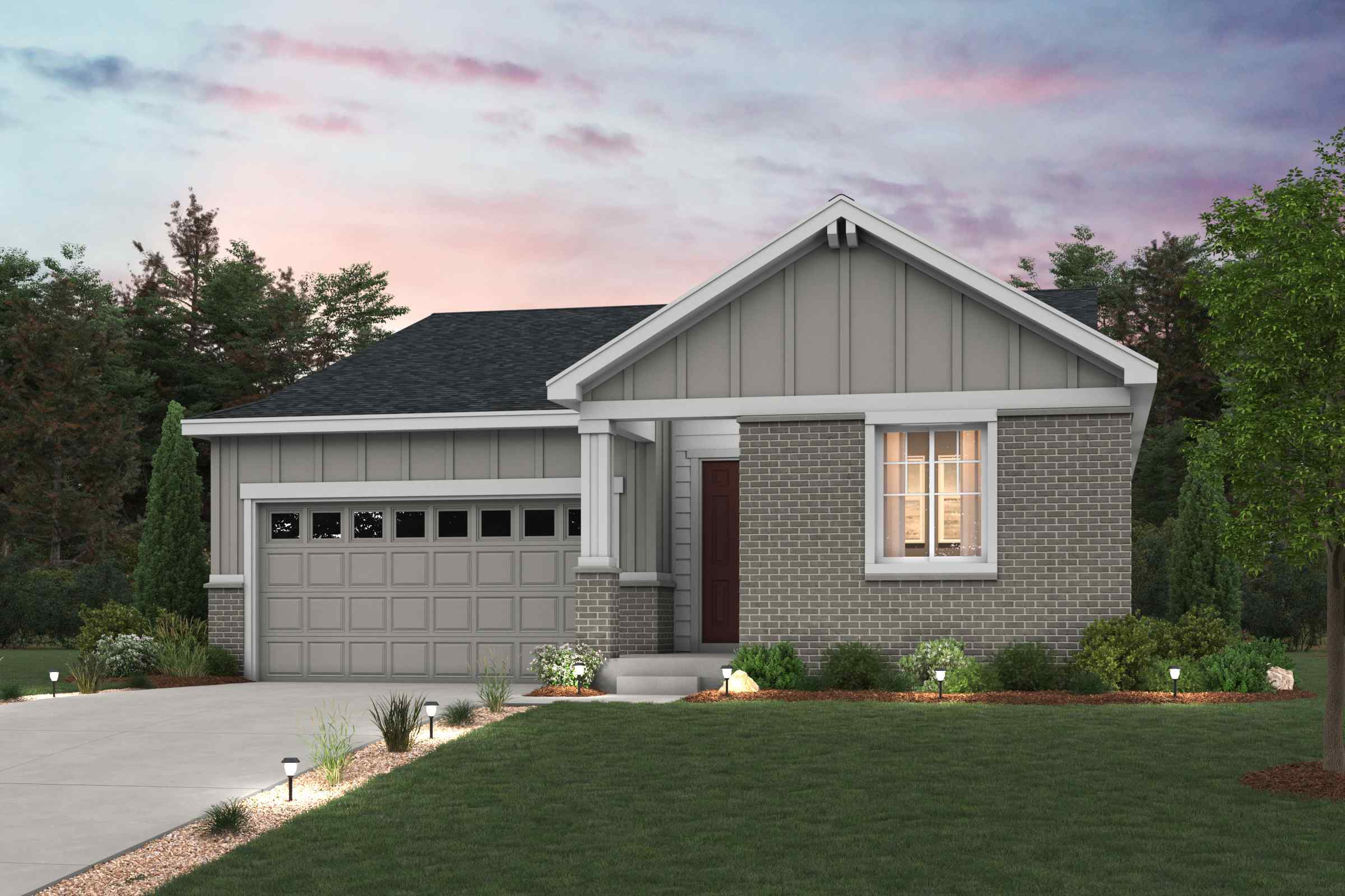 A house with a driveway.