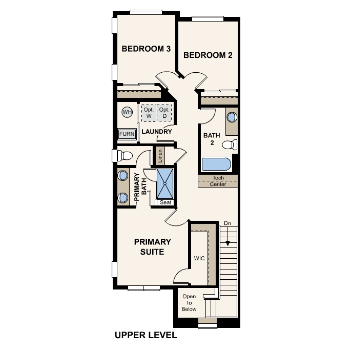 Diagram, engineering drawing. 205 Floorplan, Upper Level