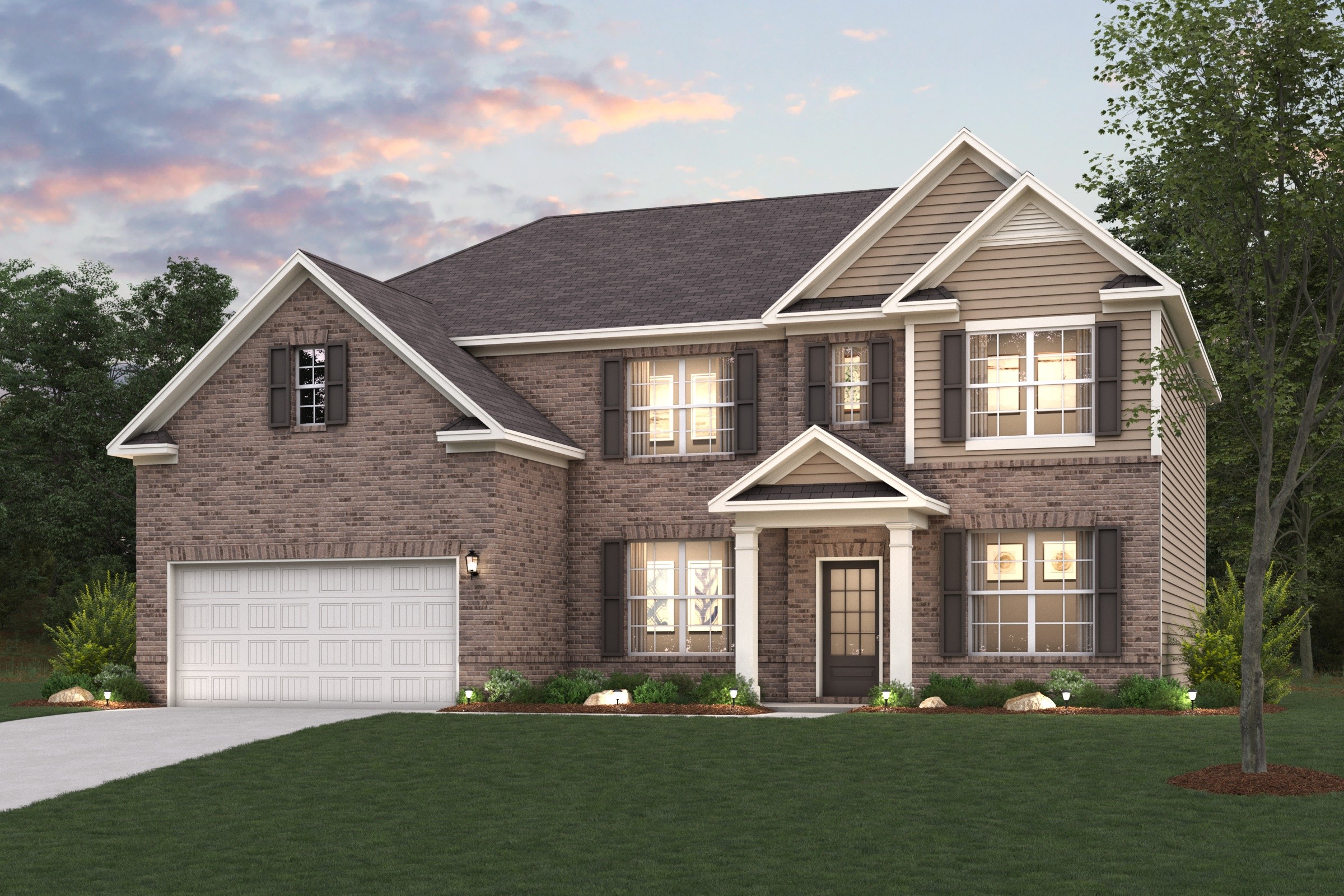 A house with a garage.