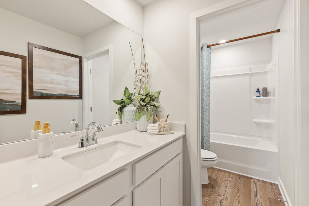 A bathroom with a sink and a toilet.