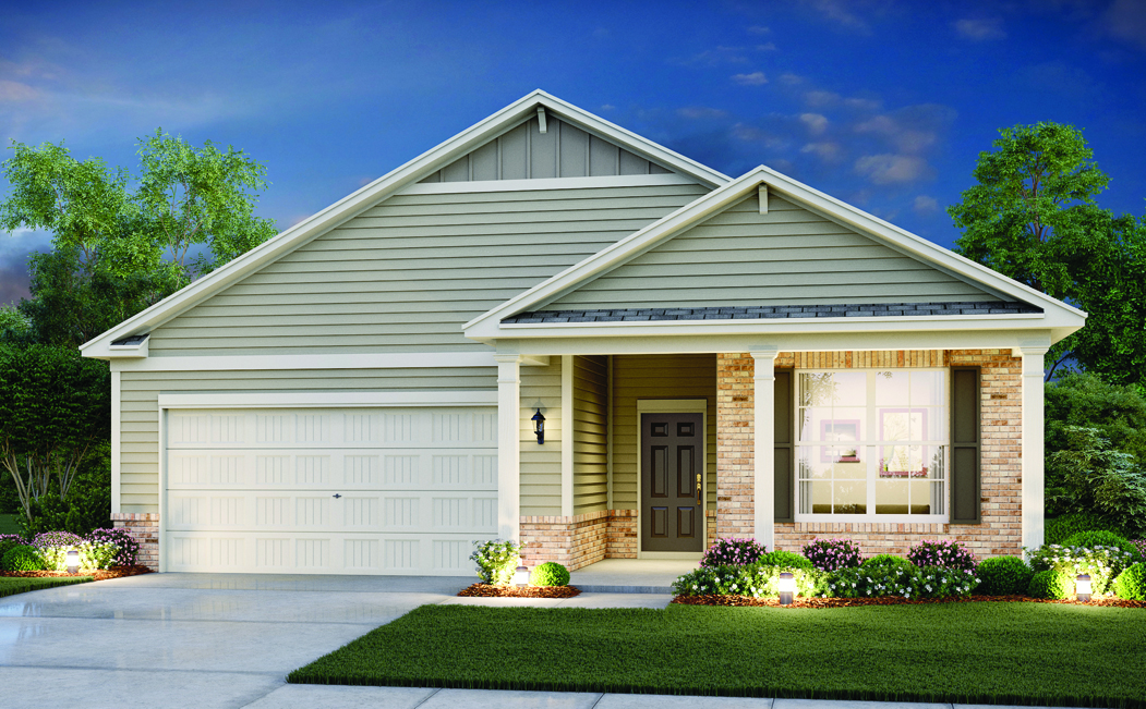 A house with a garage with American Gothic House in the background.