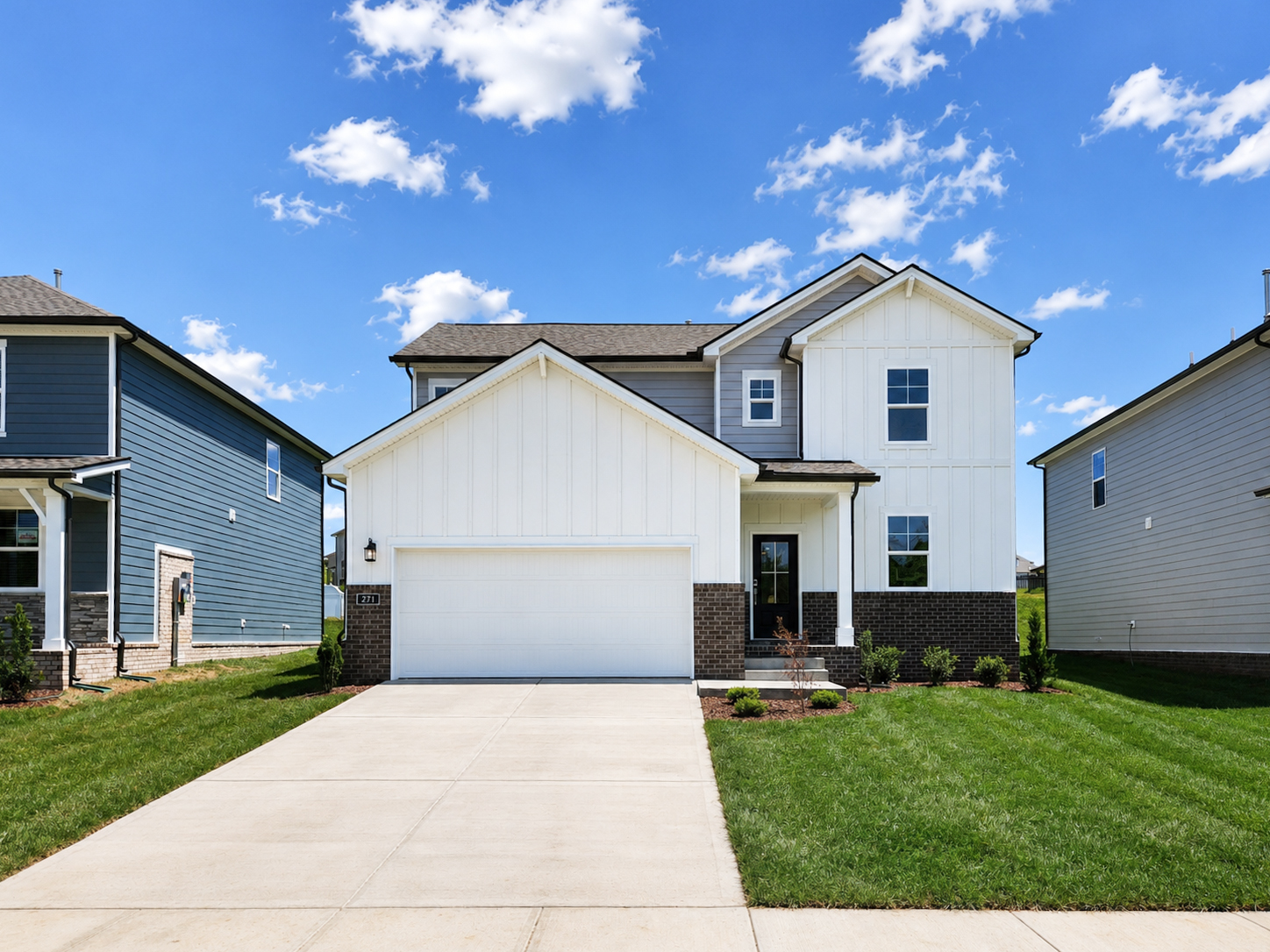 A house with a driveway.