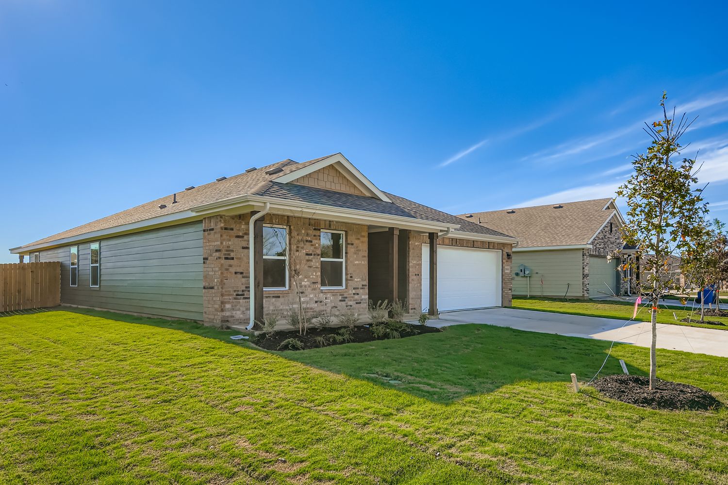 A house with a driveway.