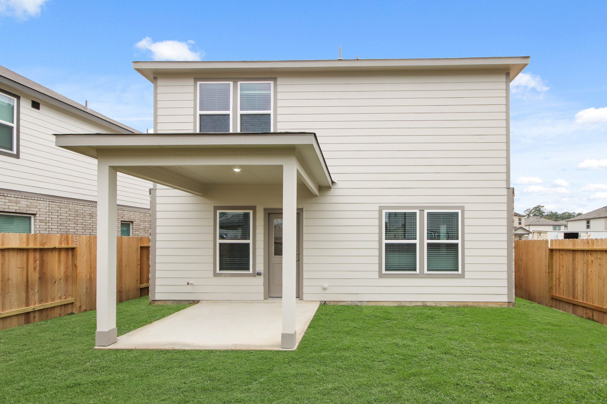 A house with a fence.