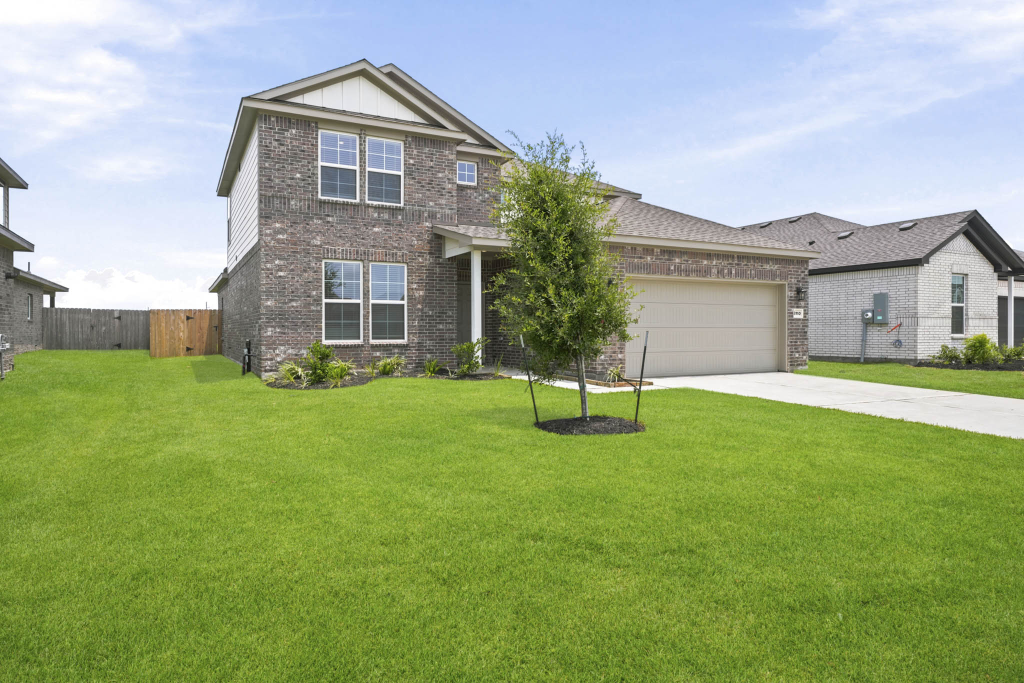 A large house with a large yard.