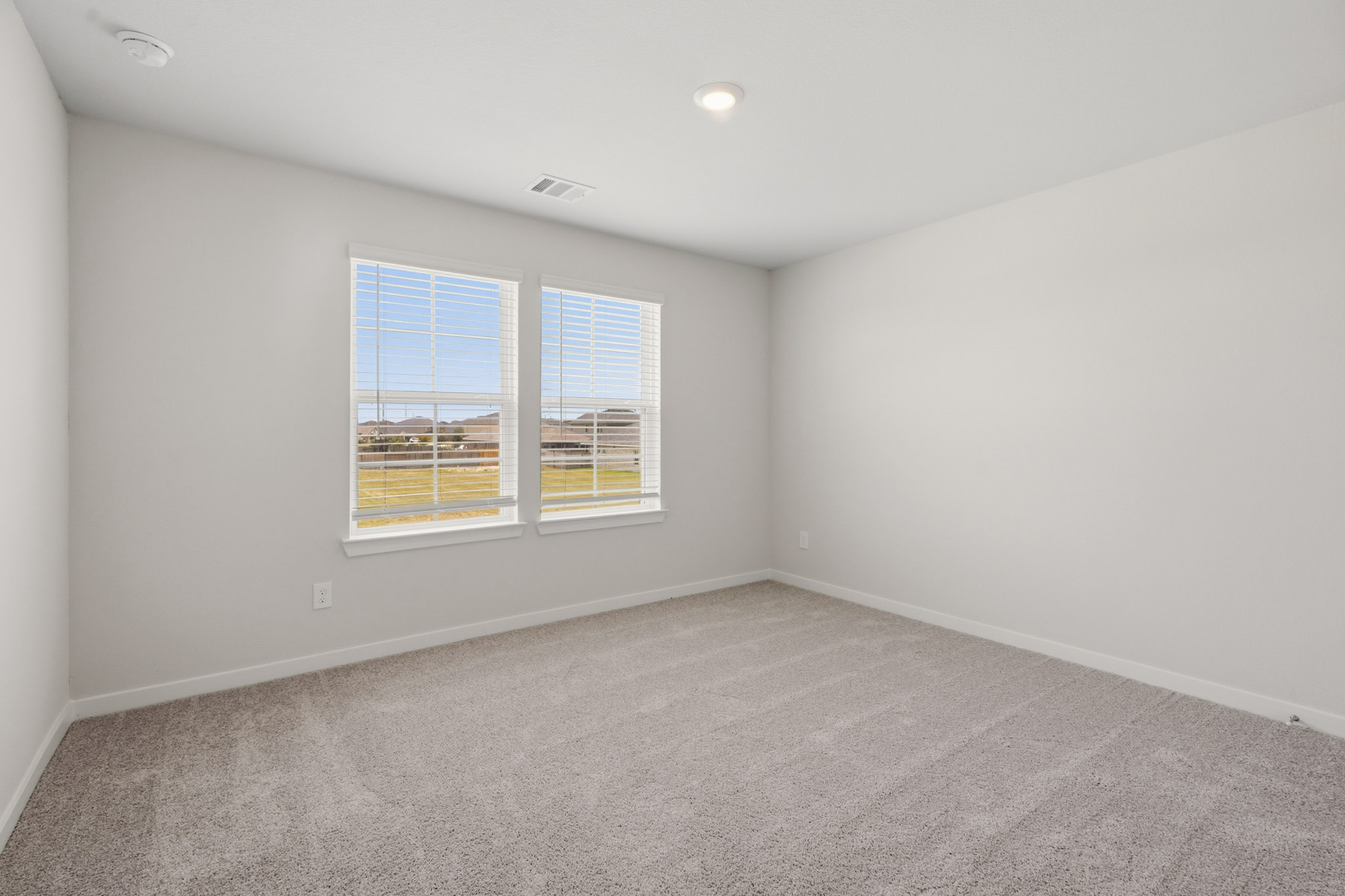 A room with windows.