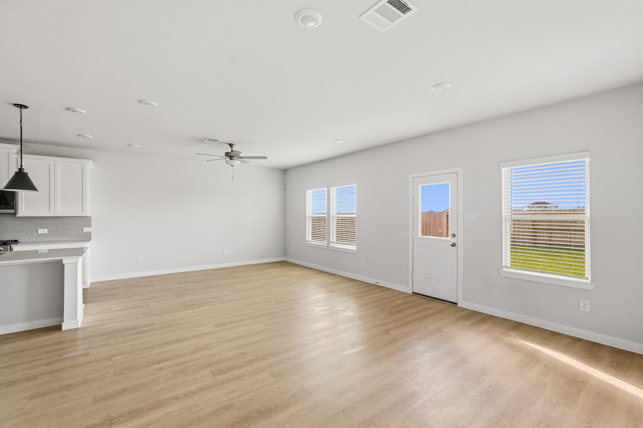 A large empty kitchen.