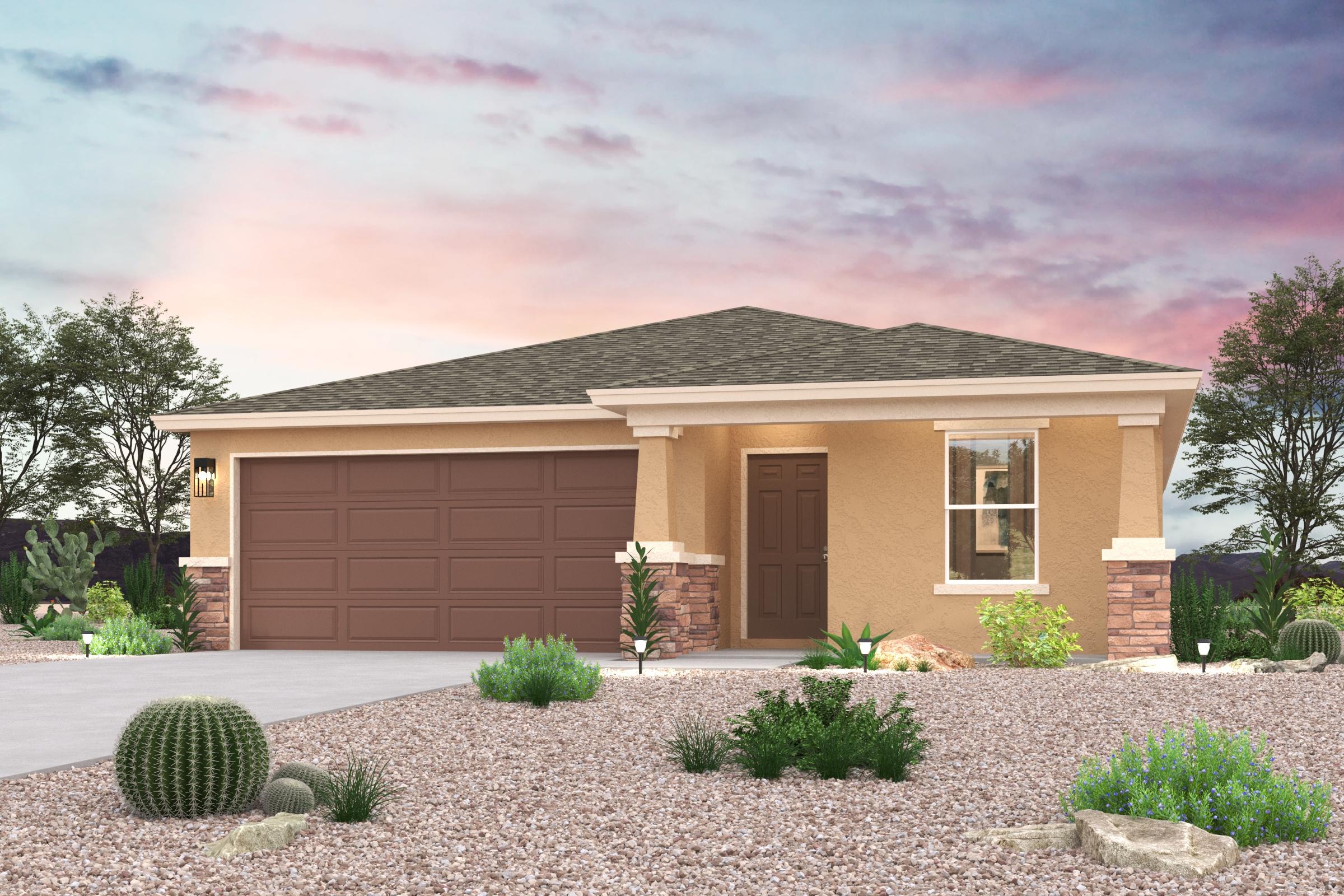 A house with a garage.