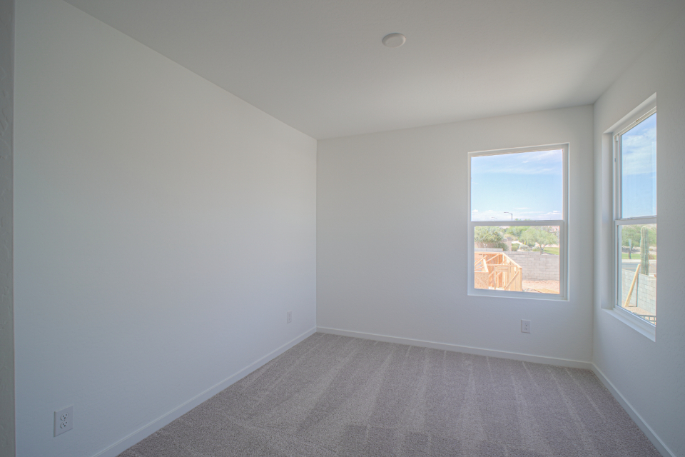 A room with windows.