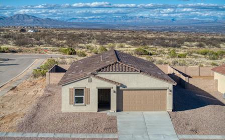 A small building in a desert.