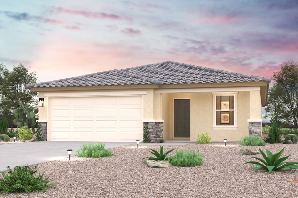 A house with a garage.