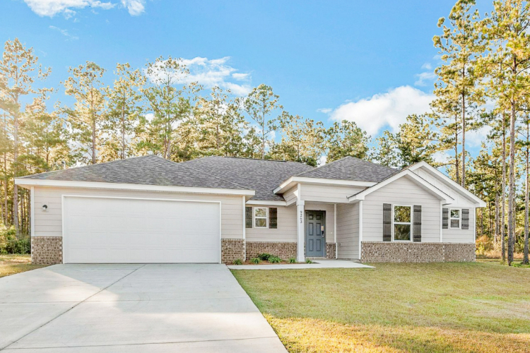 A house with a garage.