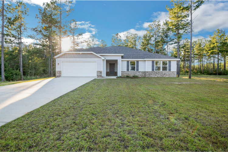 A house with a driveway.