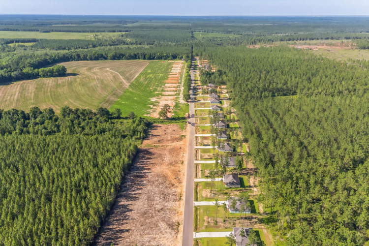 A long shot of a farm.
