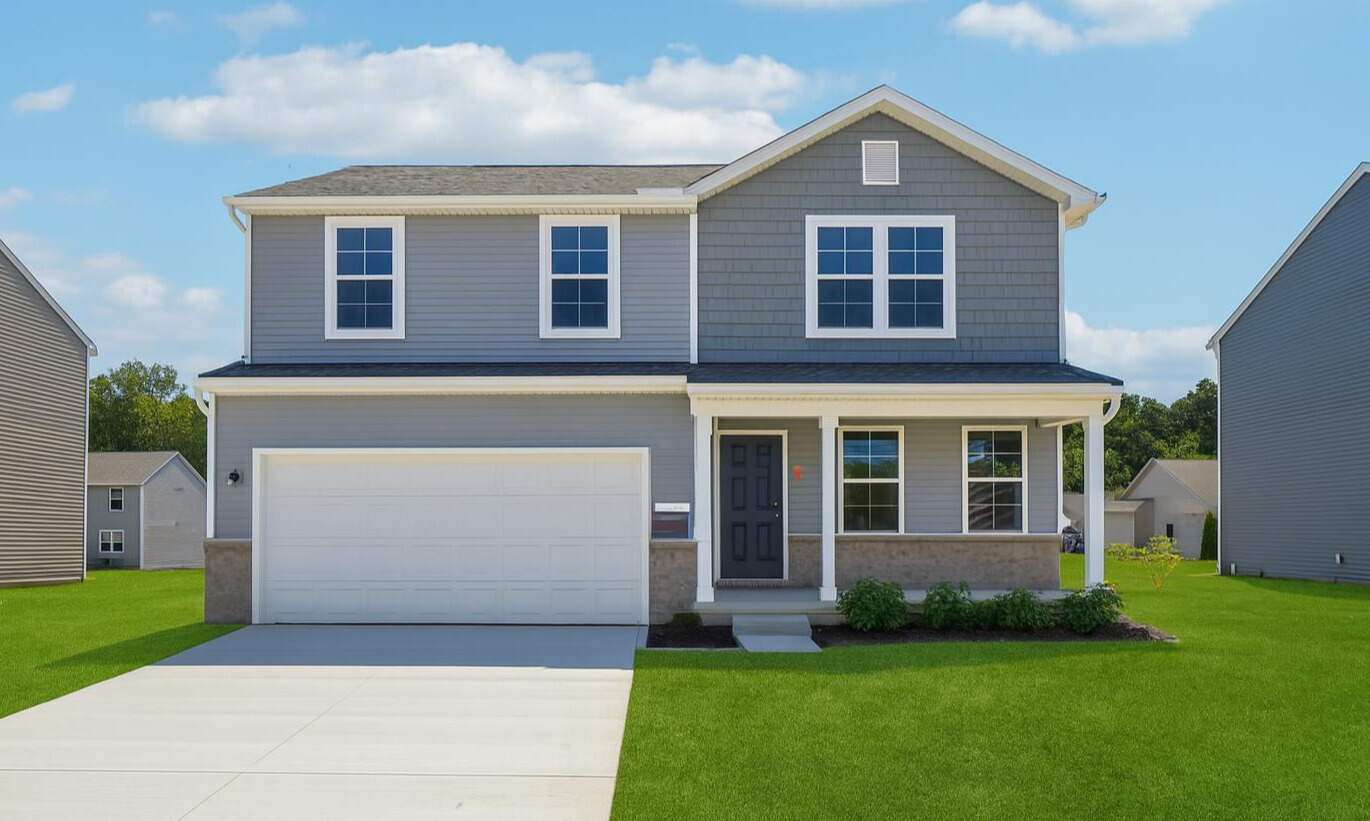 A house with a garage.
