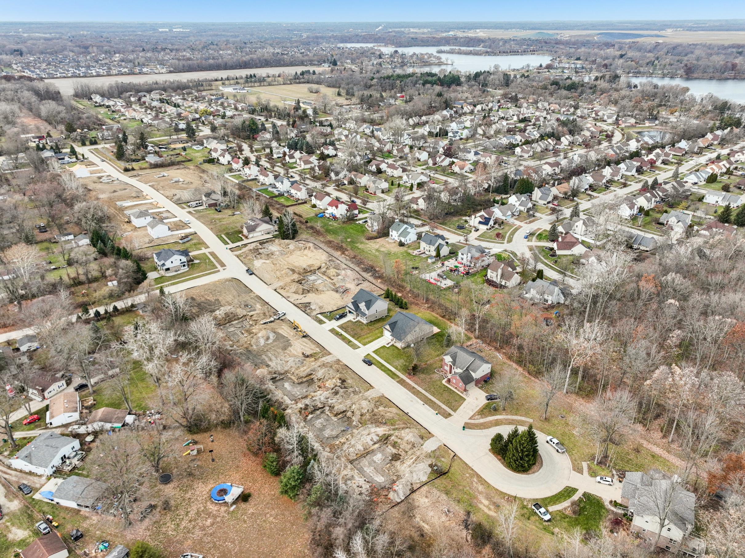 An aerial view of a city.